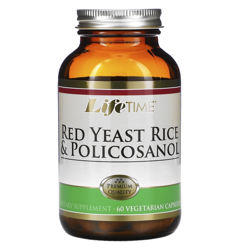 LifeTime Vitamins, Красный дрожжевой рис и поликосанол, 60 растительных капсул