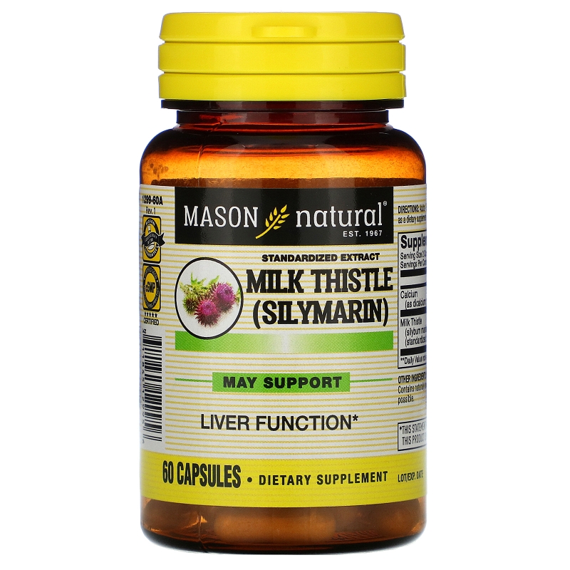 Mason Natural Milk Thistle (Silymarin) Liver Cleanser 60 Capsules
