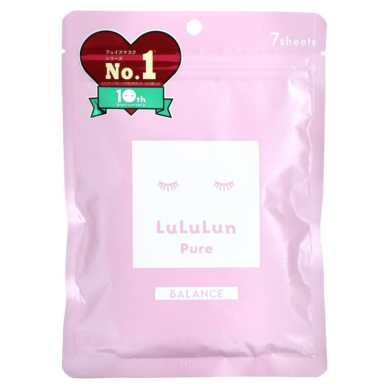 Lululun, Pure Beauty Face Mask, Balance Pink 8FS, 7 Sheets, 3.65 fl oz (108 ml)