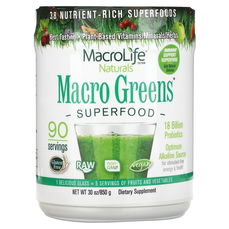 Macrolife Naturals, Macro Greens, Superfood, 30 oz (850 g)