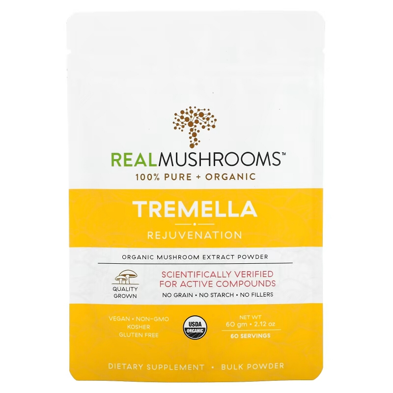 Real Mushrooms, Tremella, Organic Mushroom Extract Powder, 2.12 oz (60 g)