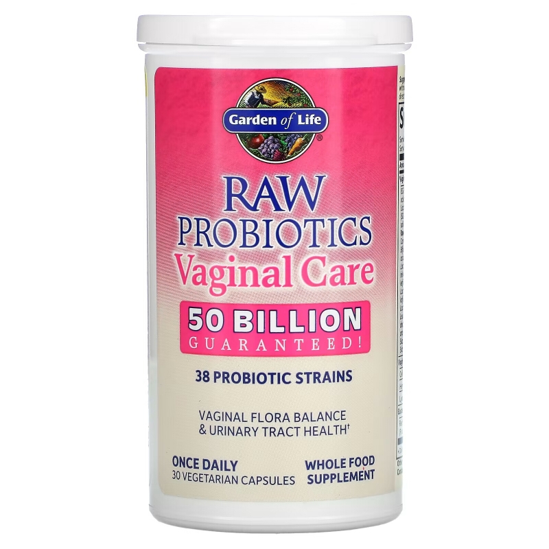 Garden of Life, Raw Probiotics Vaginal Care, 30 вегетарианских капсул