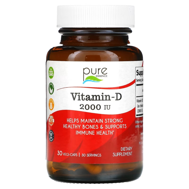 Pure Essence Vitamin-D 2000 IU 30 Veggie Caps
