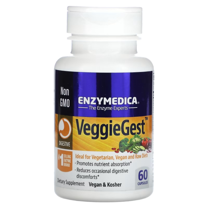 Enzymedica, VeggieGest, 60 капсул