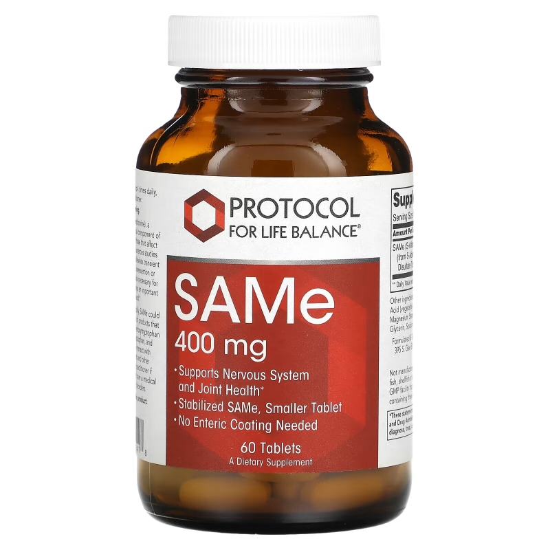 Protocol for Life Balance, SAMe, 400 mg, 60 Tablets