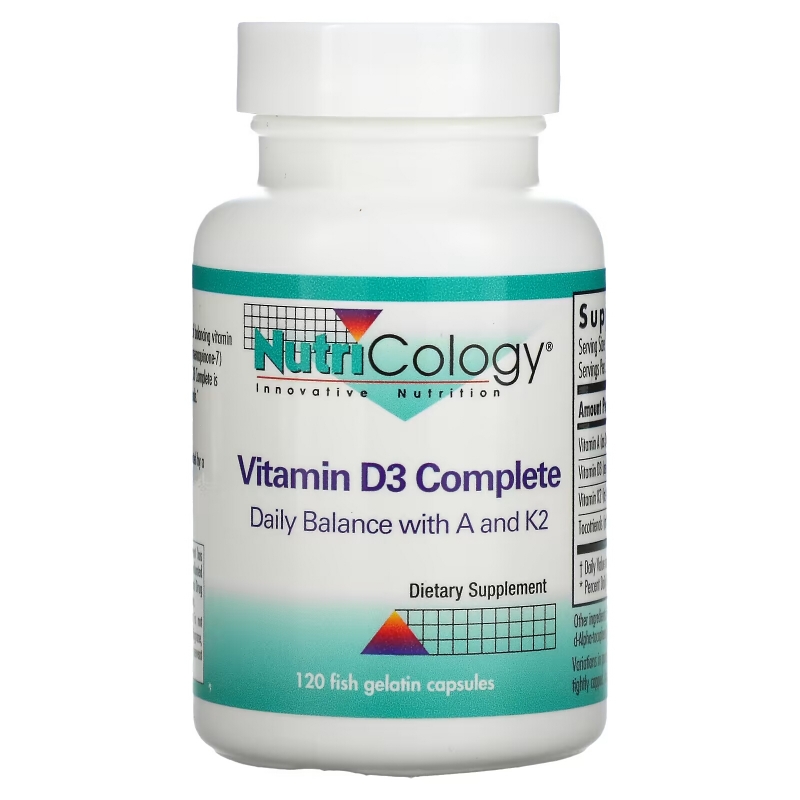 Nutricology, Комплекс с витамином D3, 120 капсул из рыбьего желатина