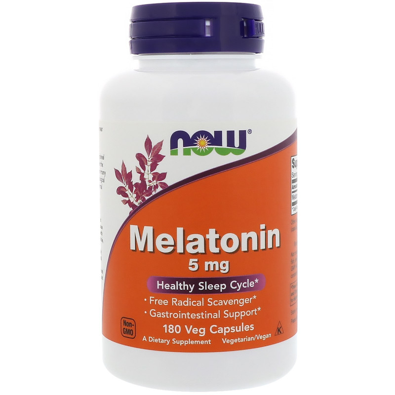 Now Foods Мелатонин высокая эффективность 5 мг 180 капсул в растительной оболочке