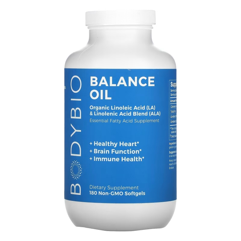 BodyBio, Balance Oil, Linoleic Acid (LA) & Linolenic Acid Blend (ALA), 180 Non-GMO Softgels