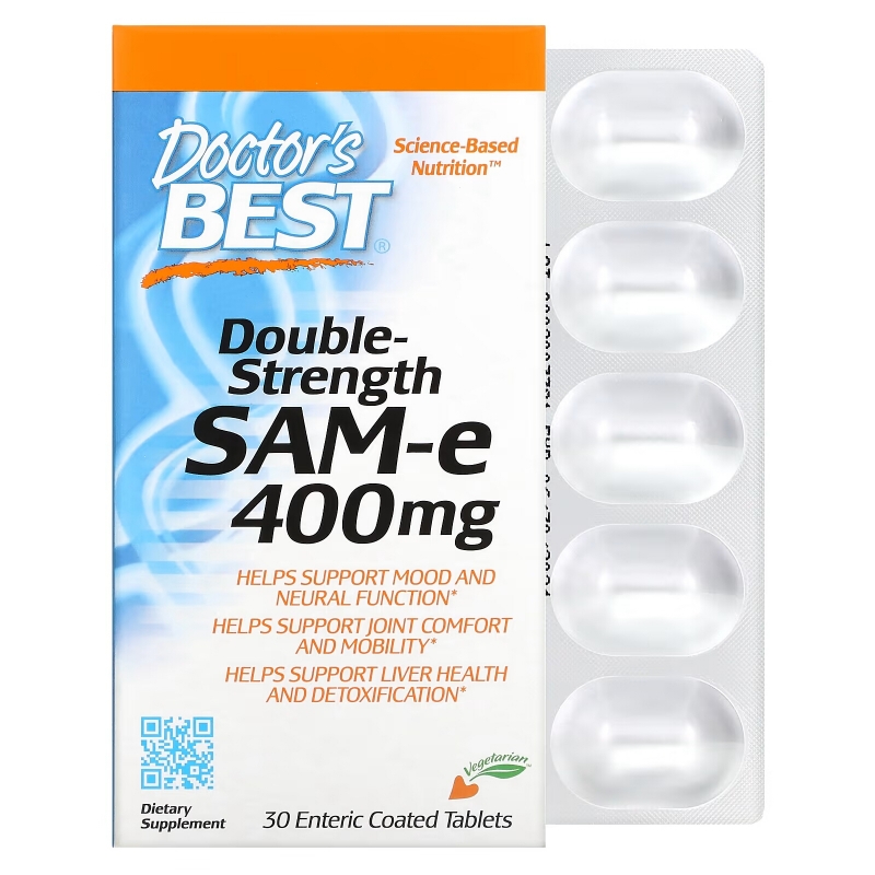 Doctor's Best SAM-e 400 Двойная сила 30 таблеток с кишечно-растворимым покрытием