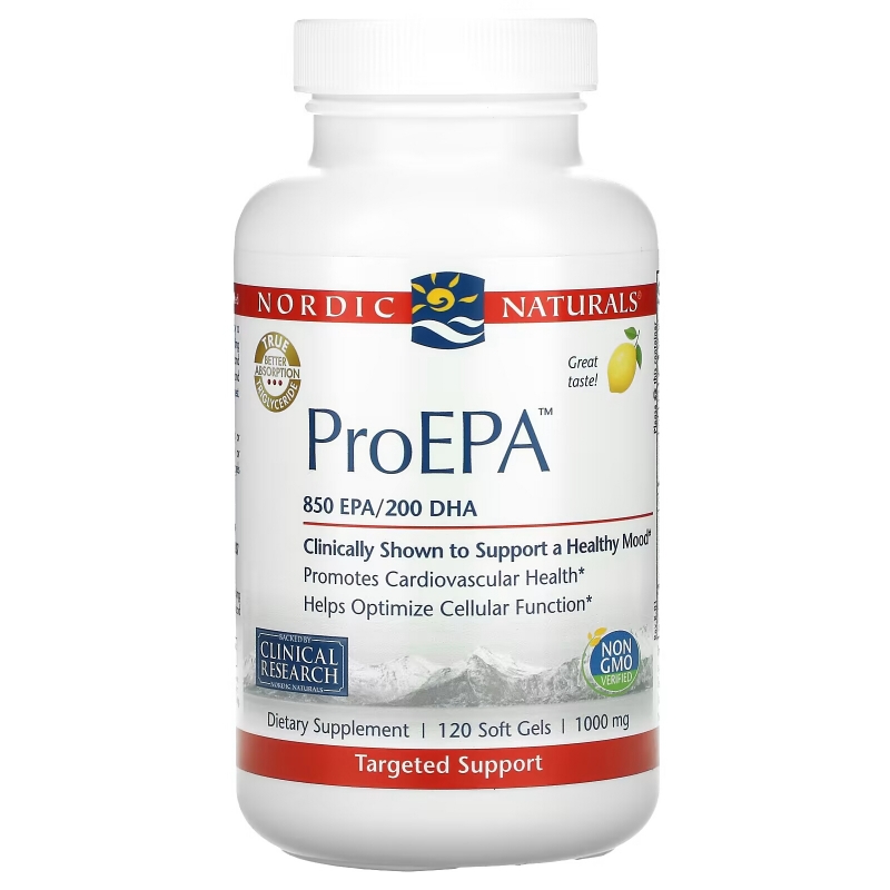 Nordic Naturals, ProEPA, Ароматизатор Лимона, 1000 мг, 120 Гелиевых Капсул