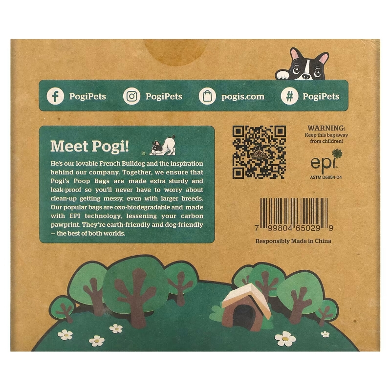 Pogi's Pet Supplies, Earth Friendly Poop Packages, свежий порошок, 30 рулонов, 450 пакетиков