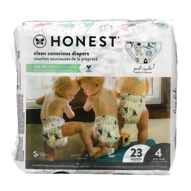 The Honest Company, Honest Diapers, Size 4,  22 - 37 Pounds, Space Travel, 23 Diapers
