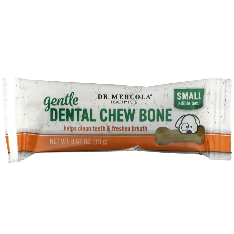 Dr. Mercola, Gentle Dental Chew Bone, для собак, 12 костей, 19 г (0,67 унции)