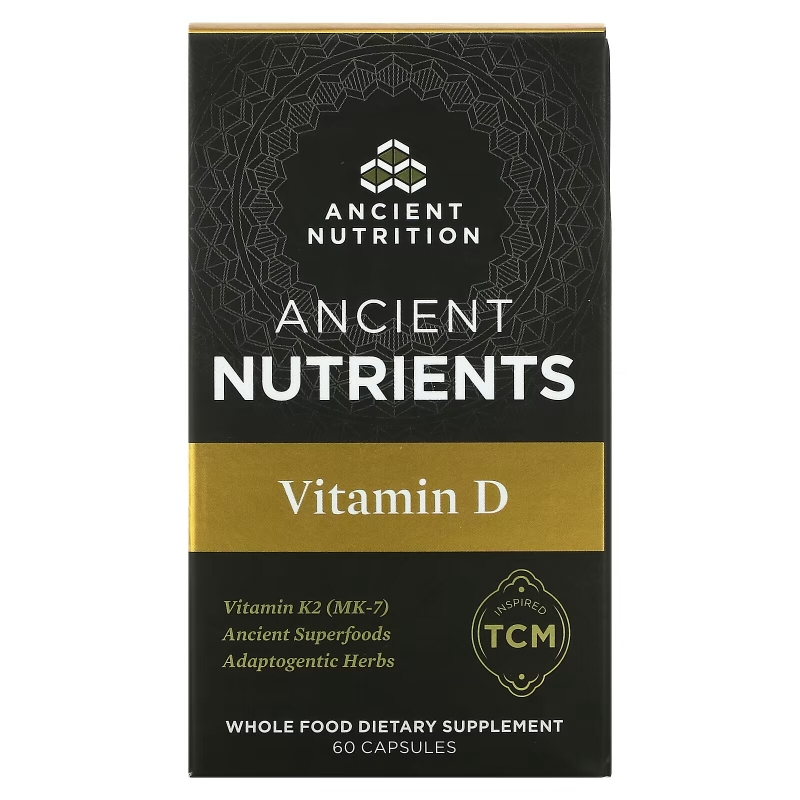Dr. Axe / Ancient Nutrition, Ancient Nutrients, витамин D, 60 капсул