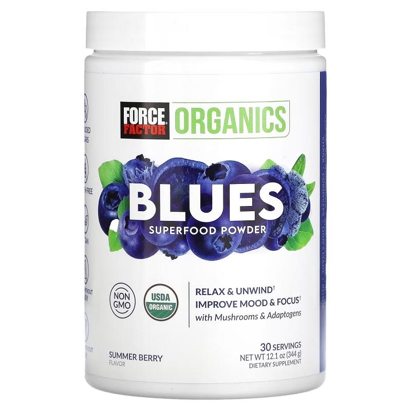 Force Factor, Organics, Blues Superfood Powder, Summer Berry, 12.1 oz (344 g)