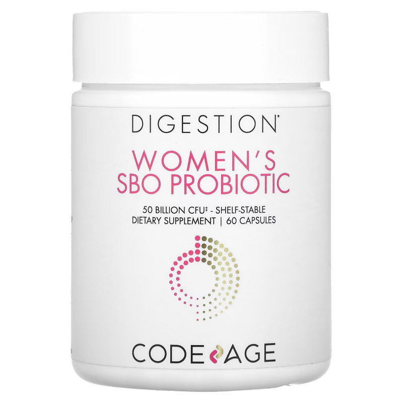 Codeage, Digestion, Women's SBO Probiotic, 50 Billion CFU, 60 Capsules