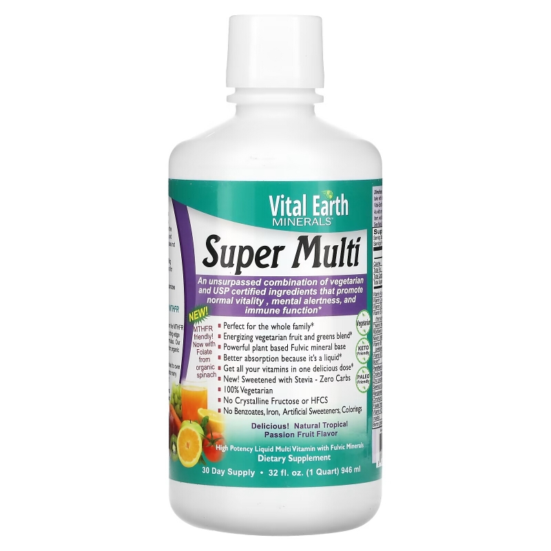 Vital Earth Minerals Super Multi со вкусом натуральной маракуйи 32 жидкие унции (946 мл)