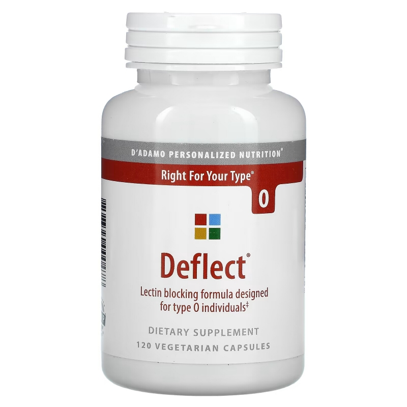 D'adamo Deflect Lectin Blocking Formula The Blood Type Diet 0 120 Veggie Caps