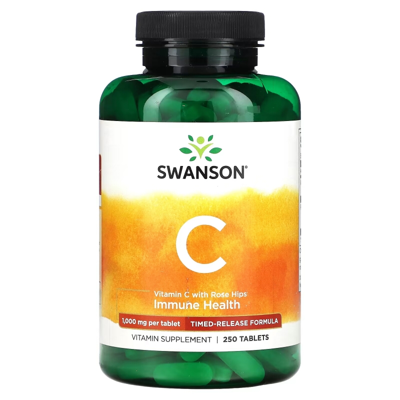 Swanson, Витамин C с шиповником, 1000 мг, 250 таблеток