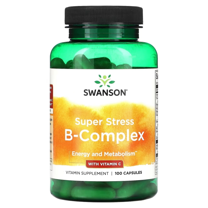 Swanson, Super Stress, B-Complex, With Vitamin C, 100 Capsules