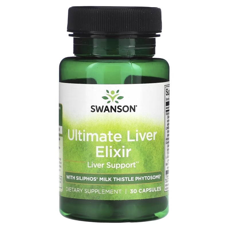 Swanson, Ultimate Liver Elixir with Siliphos Milk Thistle Phytosome, 30 Capsules