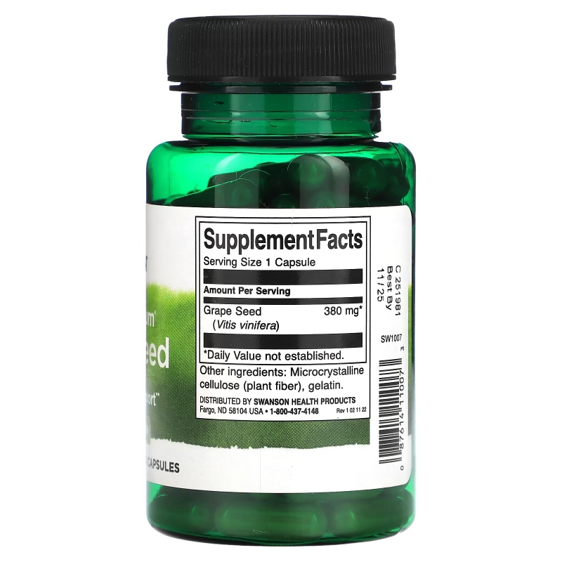 Swanson, Full Spectrum Grape Seed, 380 mg, 100 Capsules