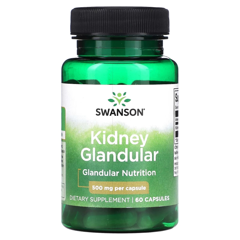 Swanson, Kidney Glandular, 500 mg, 60 Capsules