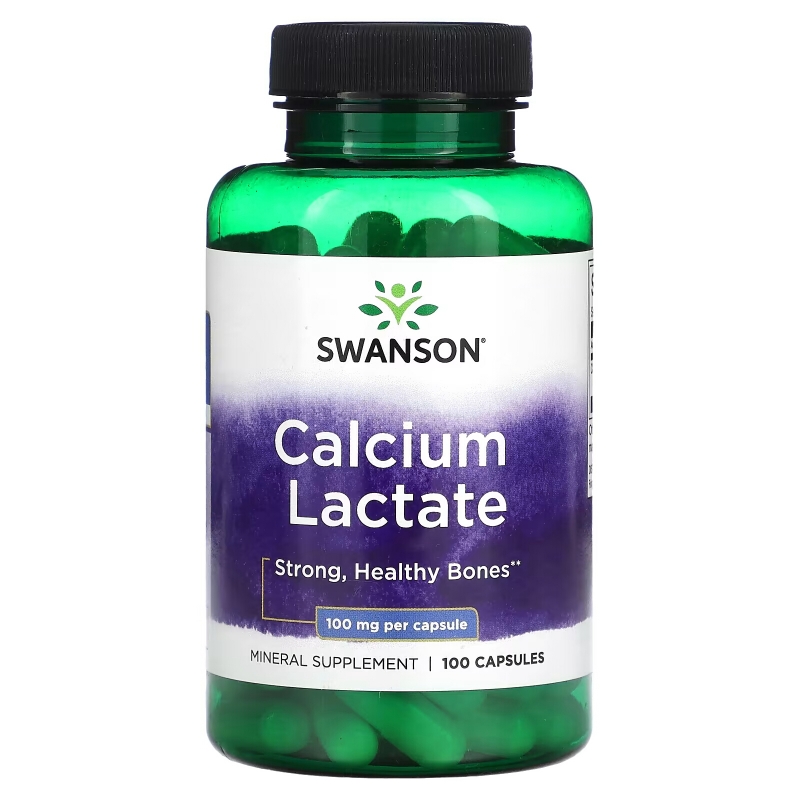 Swanson, Calcium Lactate, 100 mg , 100 Capsules