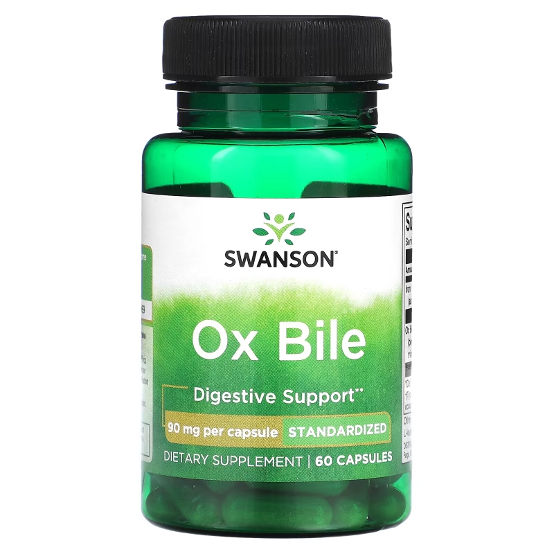 Swanson, Ox Bile, 90 mg, 60 Capsules
