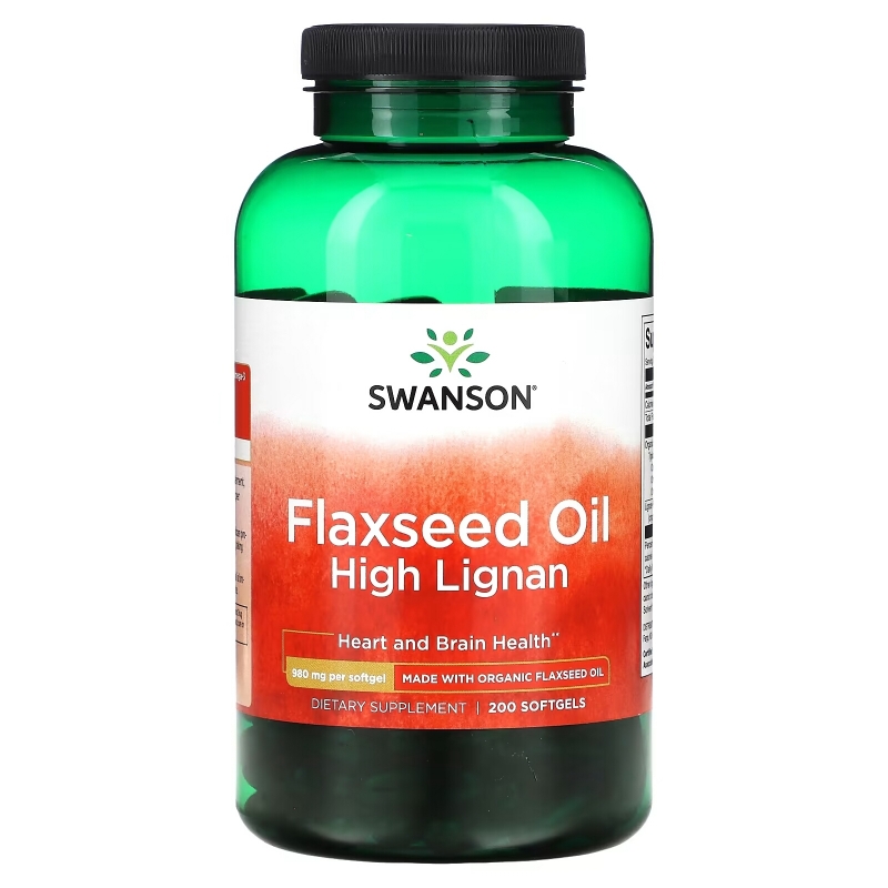 Swanson, Flaxseed Oil High Lignan, 980 mg, 200 Softgels