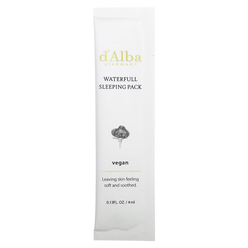 d'Alba, Веганская маска для сна Waterfull, 12 пакетиков по 4 мл (0,13 жидк. Унции)